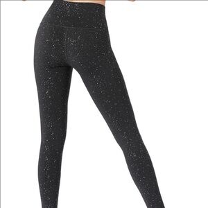WITH Wear it to Heart Black Silver Freckle Dot Leggings Size Medium